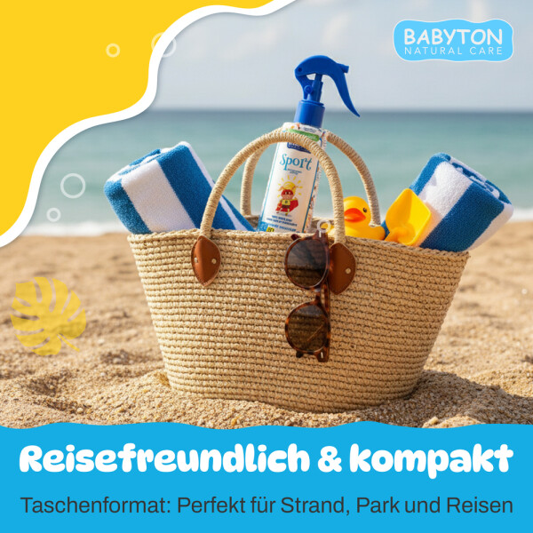 Babyton Kids Sunscreen SPF 50 Spray | Mineral, Water-resistant, Sensitive Skin