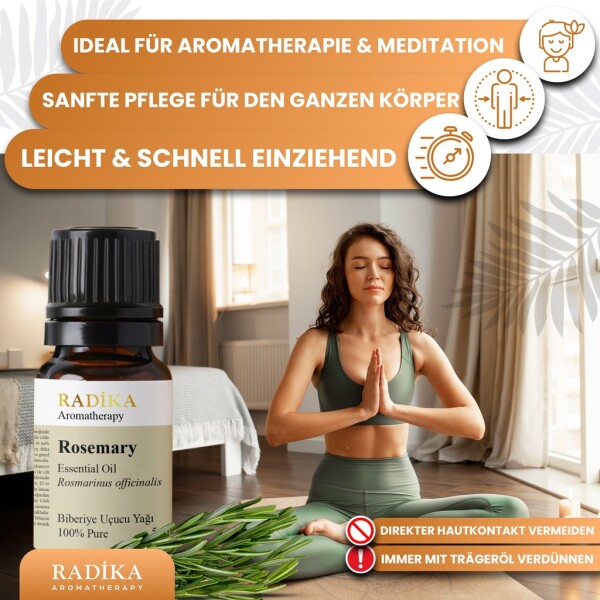Rosemary oil, essential oil, 100% pure, organic, natural, 10 ml