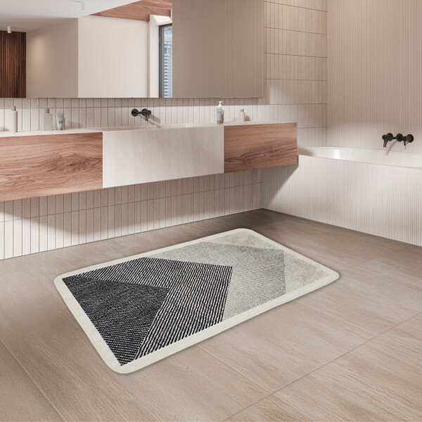 Miqna 2-piece non-slip bath mat Set , washable (60x100 &amp;amp; 50x60 cm)