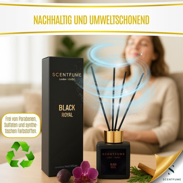 Room fragrance with scented sticks, violet, jasmine, black orchid, cinnamon - 110 ml