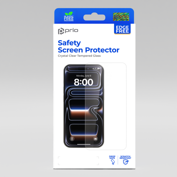 prio Tempered Glass Screen Protector for iPhone 17e/16e clear