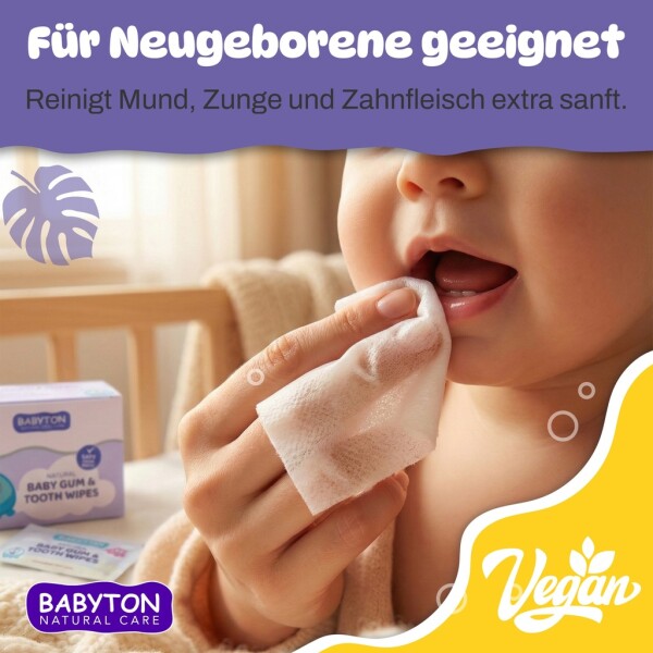 Babyton Baby Tooth & Gum Wipes 25 count, Fluoride-free, Xylitol, Individually wrapped