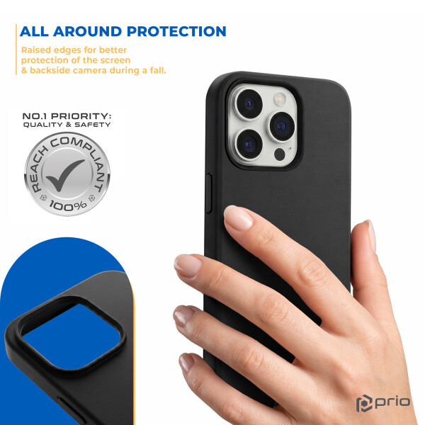 prio Liquid Silicone Case for iPhone 15 Pro Max (6.7in) black