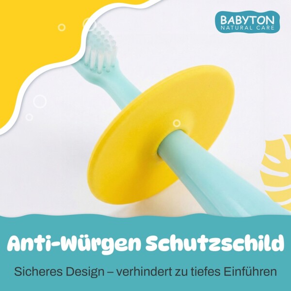 Babyton silicone toothbrush for babies 6-24 months, BPA-free & soft