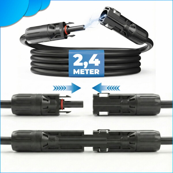 MC4 double connection cable length: 2.4 meters