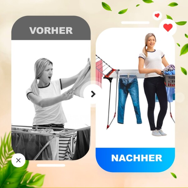 Devecioğlu Clothes Airer 22m Capacity, Extendable, Space Saving, Aluminum