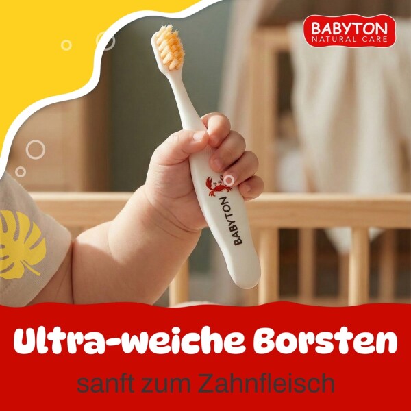 Babyton organic toothbrush made from corn, soft & environmentally friendly, ergonomic handle