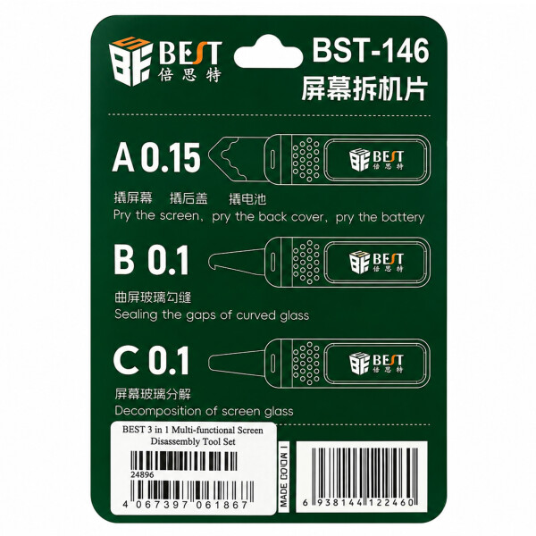 BEST BST-146 3-Piece Display Opening Tool Set for Phone Repair