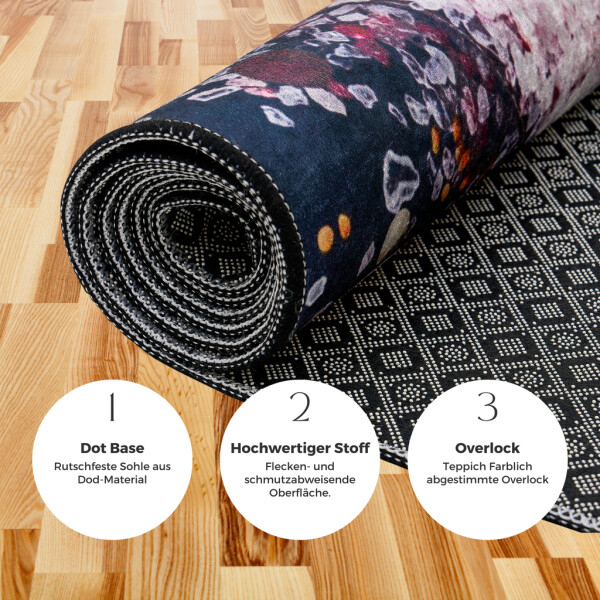 miqna Non-Slip Washable Kitchen Rug Black – Kitchen Runner &amp;amp; Mat