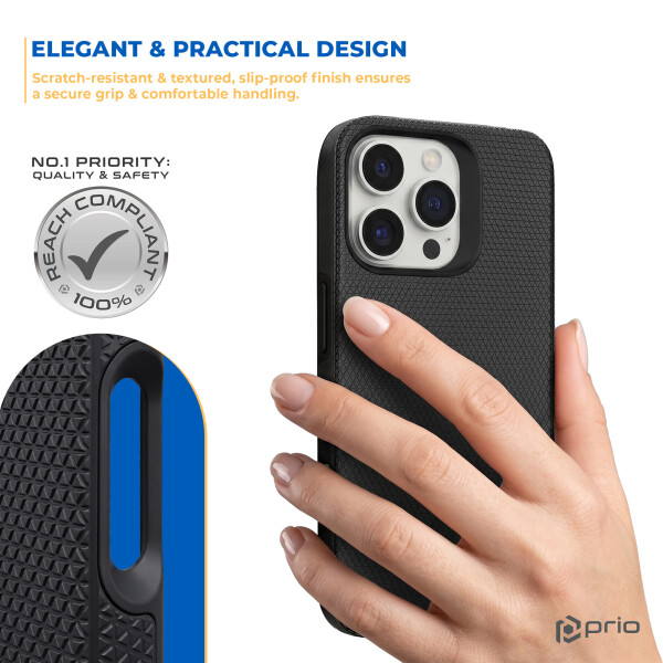 prio Protective Cover for iPhone 16 Pro (6.3in) black
