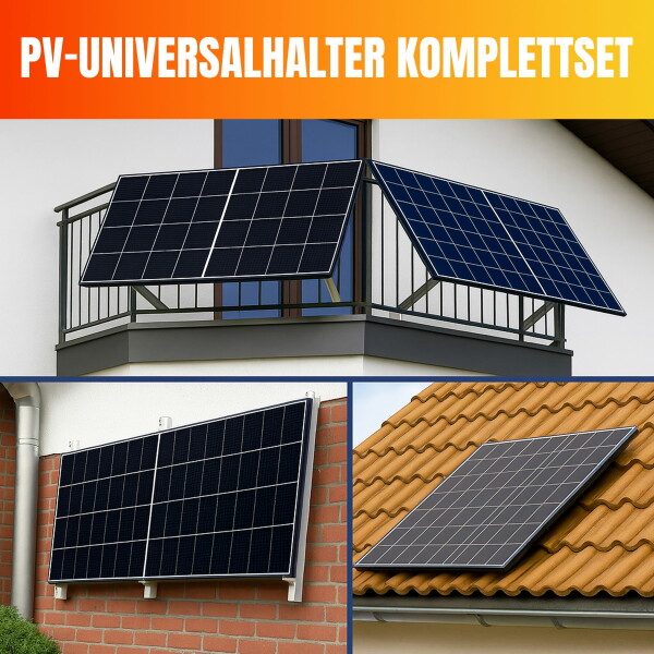 PV UNIVERSAL BRACKET COMPLETE SET FOR MOUNTING ONE PV MODULE ON RAILING/WALL
