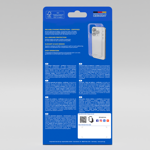 Funda protectora Prio para Samsung S26 Ultra transparente