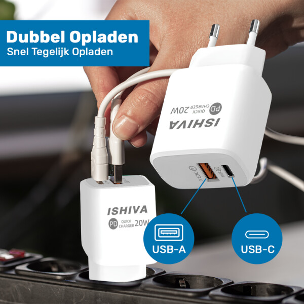 UFUZON Ishiva USB C Adapter Charger USB Plug - 20W Fast Charger