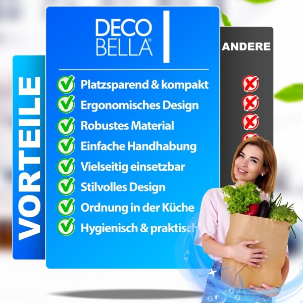 Krabice na zeleninu Decobella 2 kusy | 29 x 21,5 x 15,9 cm | Krabice do lednice
