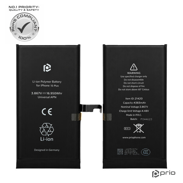 prio Akku für iPhone 15 Plus (Universal APN)