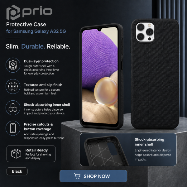prio Protective Cover for Samsung Galaxy A32 5G black