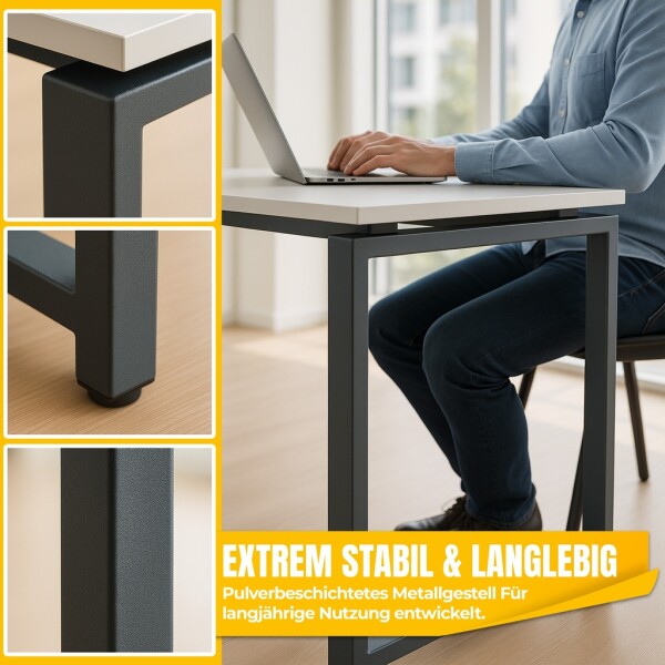 MMX METAL desk, light grey top, black frame, 140x70