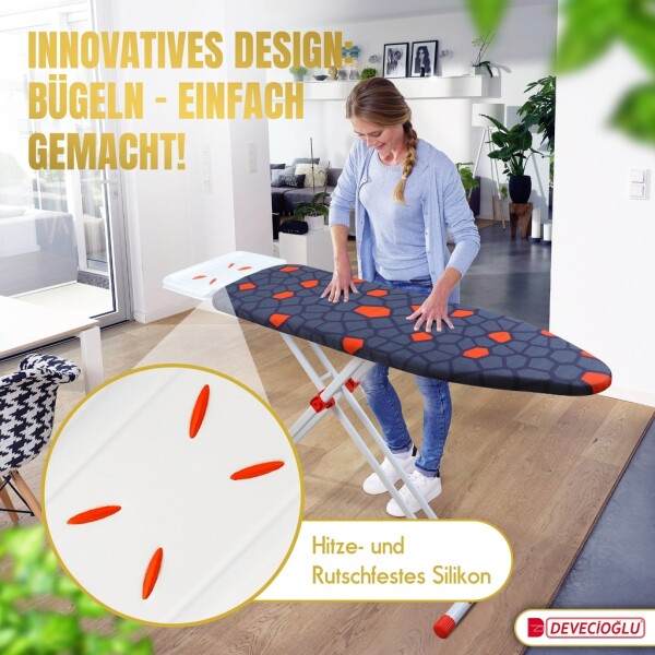 Ironing board, iron rest, ironing board cover 36X114cm, height 50-80cm, black