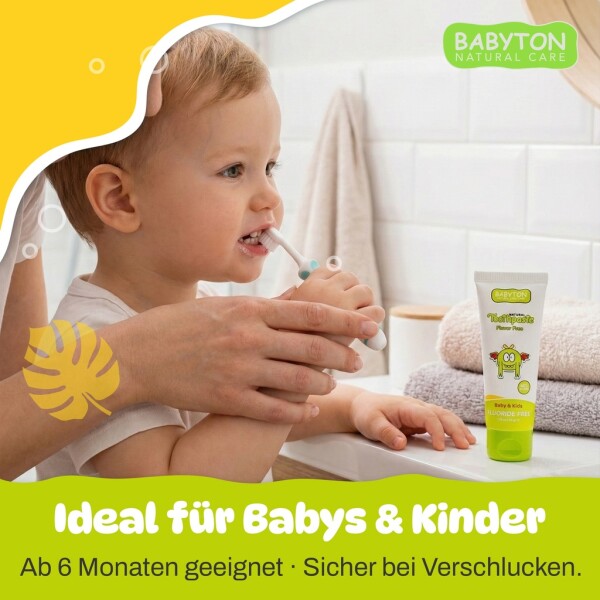 Babyton Natural Toothpaste Tropical Flavor, SLS/Fluoride/Paraben Free 50ml