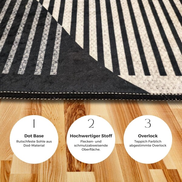 Set alfombras de baño antideslizantes Miqna de 2 piezas, lavables (60x100 y 50x60 cm)
