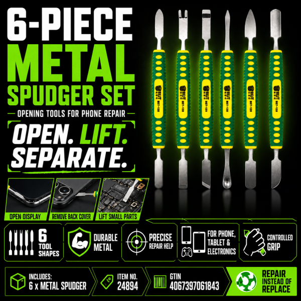 6-Piece Metal Spudger Opening Tool Set for Phone Repair