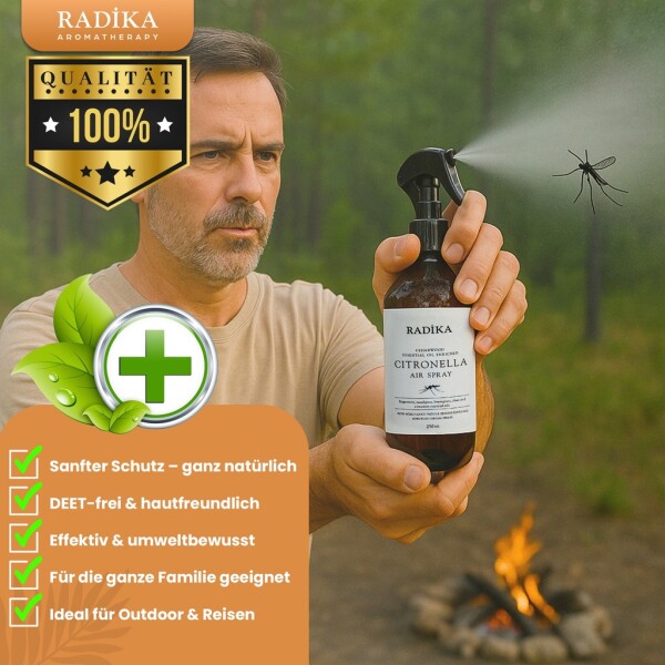 Mosquito Repellent Air Spray, Fly Spray, 100% Pure, Organic, Natural, 250 ml