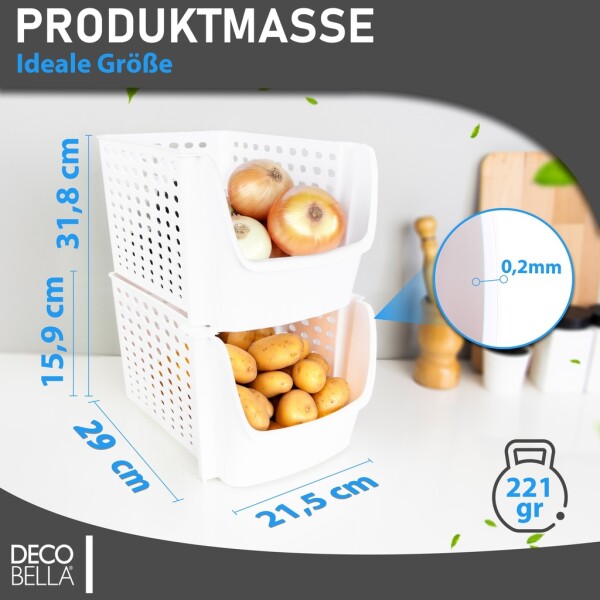Krabice na zeleninu Decobella 2 kusy | 29 x 21,5 x 15,9 cm | Krabice do lednice