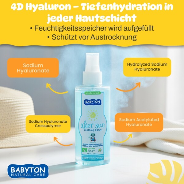 Babyton After Sun Spray 200ml | Cooling & Moisturizing Aloe Vera Care