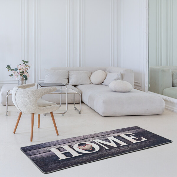 miqna Teppich Moderner Küchenteppich Gel Läufer Grau Weiß Schwarz 60x150 cm