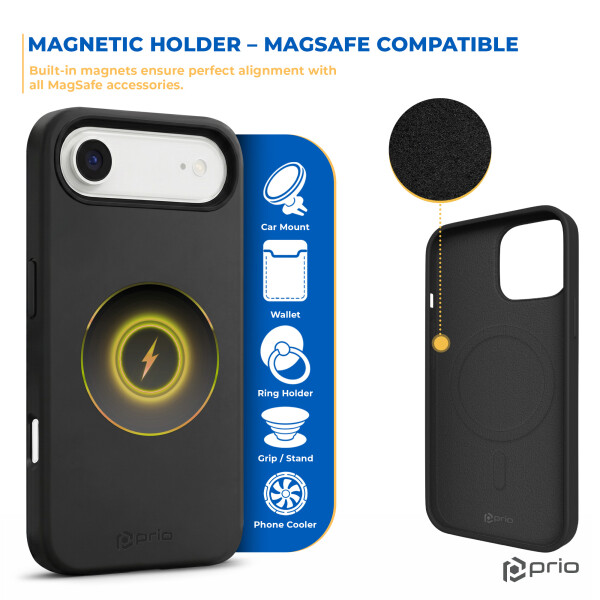 prio Liquid Silicone Case MAG for iPhone Air (6.5in) black