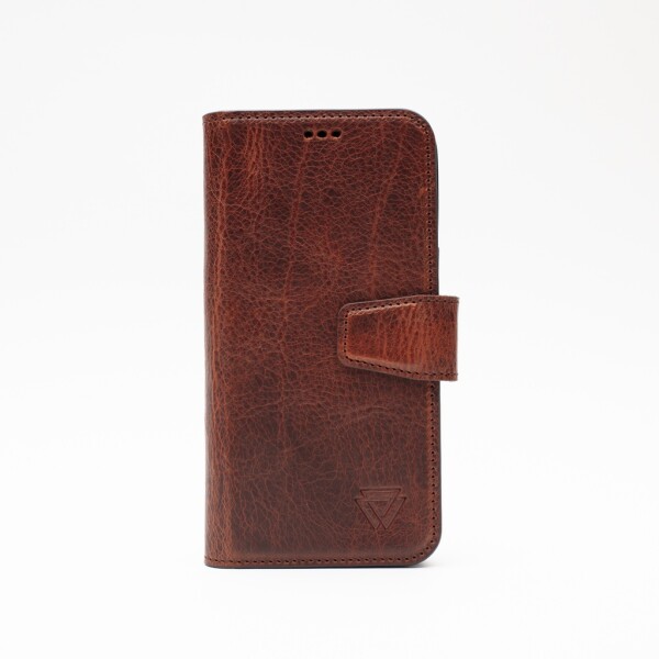 Capa de couro Wachikopa para iPhone 12 Pro Max com compartimento para cartão e função de suporte.