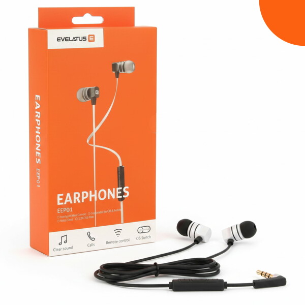 Evelatus EEP01 Kabelgebundene Headset / In-Ear-Kopfhörer mit Mikrofon – Schwarz
