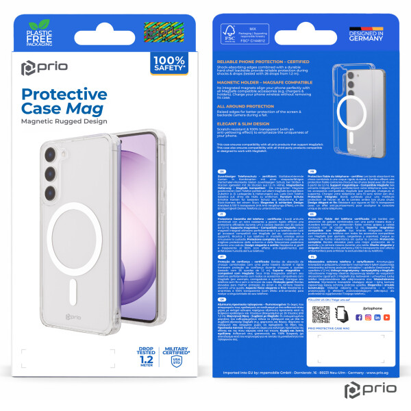 Funda protectora Prio MAG para Samsung S24 Ultra transparente