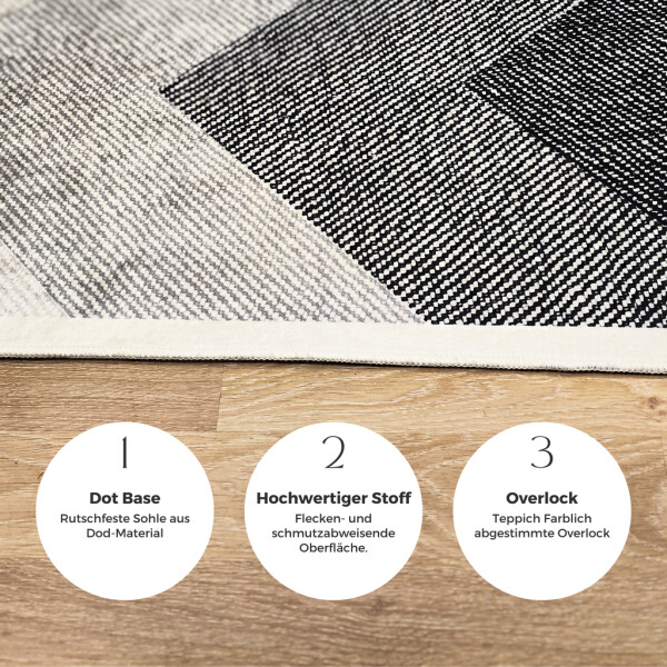 Miqna 2-piece non-slip bath mat Set , washable (60x100 &amp;amp; 50x60 cm)