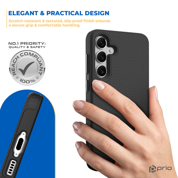 Funda protectora Prio para Samsung A17 5G/A16 5G/A16/A26 5G (negra)