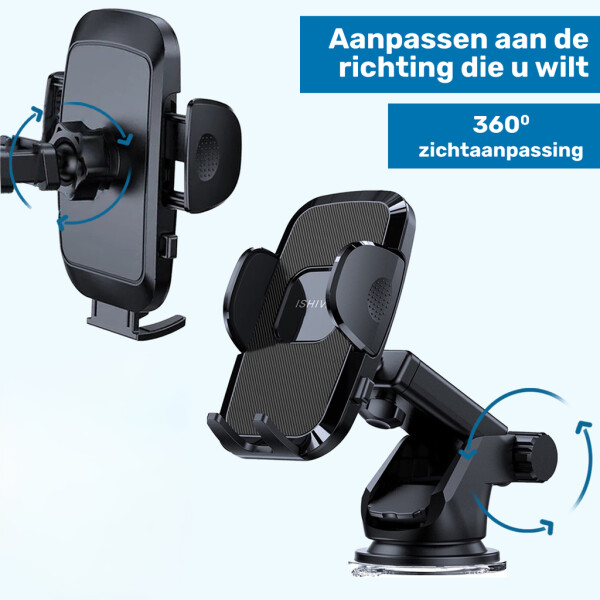 UFUZON Ishiva 3-in-1 Car Phone Holder with Strong Suction Cup