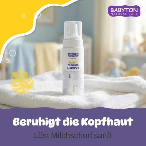 Babyton Baby Foam Shampoo 150ml | Gentle, Paraben-Free & Tear-Free