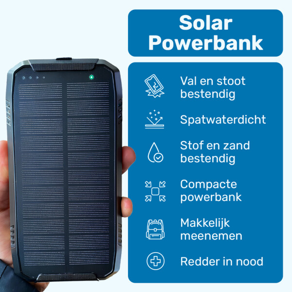 UFUZON Ishiva Solar Power Bank 30000mAh, Wireless Qi 22.5W QC 3.0 USB-C