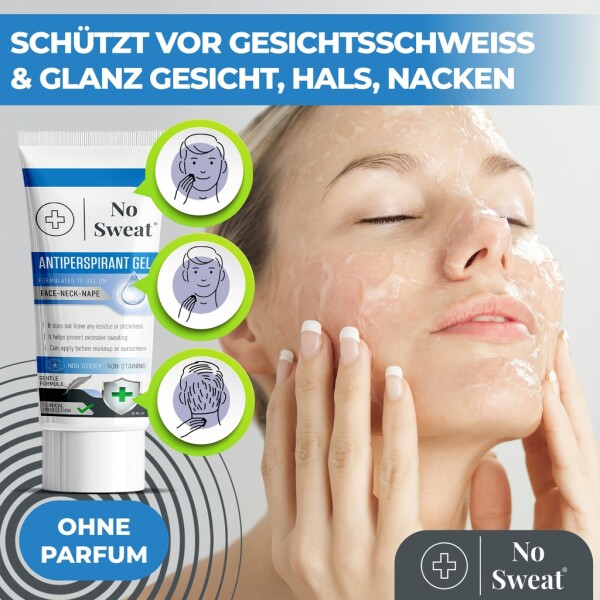 2 pieces No Sweat Antiperspirant Gel 50ml - Strong against sweating on the face, neck, and throat