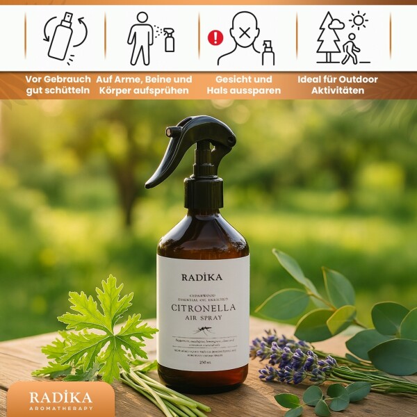 Mosquito Repellent Air Spray, Fly Spray, 100% Pure, Organic, Natural, 250 ml