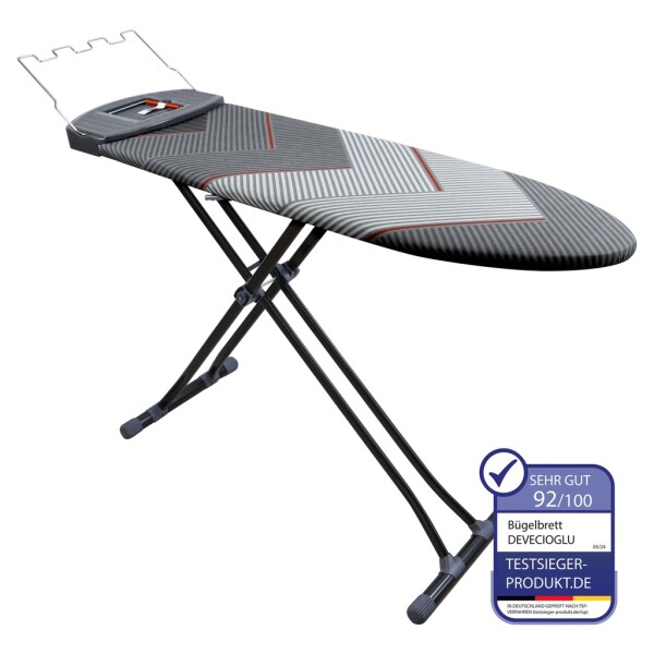 Tabla de planchar, soporte para plancha, funda para tabla de planchar 40x140cm, altura 68-90cm, gris