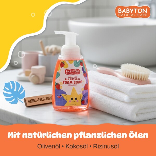 Babyton Naturalne mydło w piance dla dzieci 350 ml – delikatne i bez parabenów