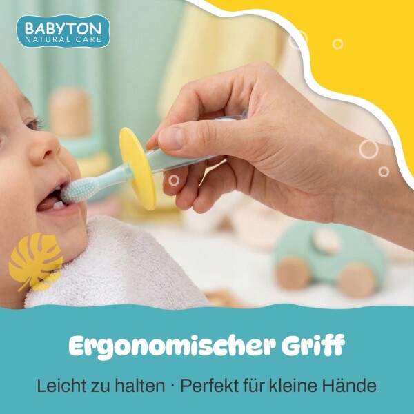 Babyton silicone toothbrush for babies 6-24 months, BPA-free & soft