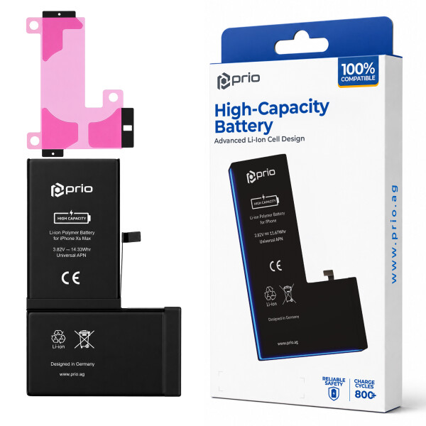 Batería prio de alta capacidad para iPhone XS Max (3750 mAh) - APN universal -