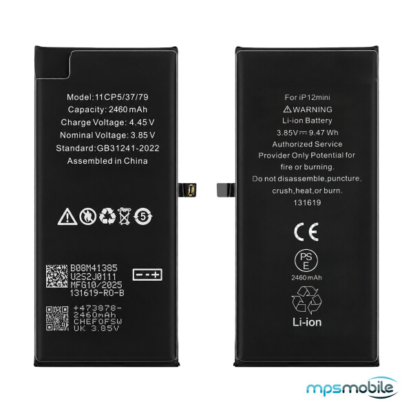 Diagnosable High-Capacity 2460mAh Battery for iPhone 12 mini