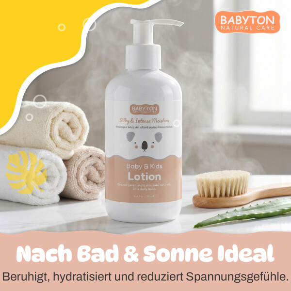 Babyton Baby & Kids Lotion 250ml | Vegan, Hypoallergenic, With Aloe Vera & Shea Butter