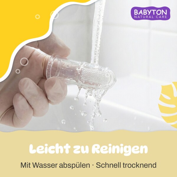 Babyton Silicone Finger Toothbrush for Babies, Double-Sided, BPA-Free, Soft