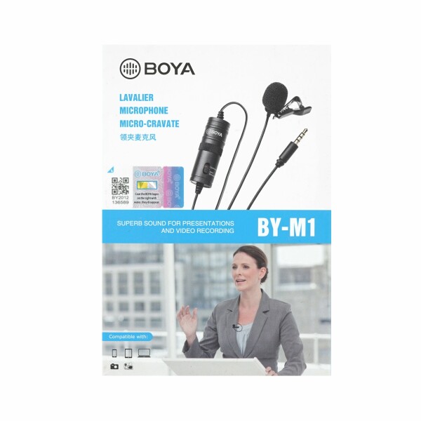 Microphone Cravate Boya pour Smartphone/Camera 