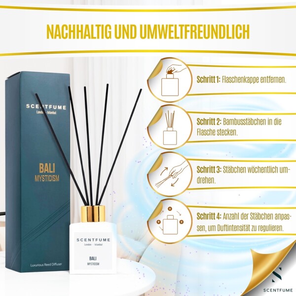 Raumduft mit Duftstäbchen, Diffuser, Fernöstliche Pflanzen, Maiglöckchen, 110 ml