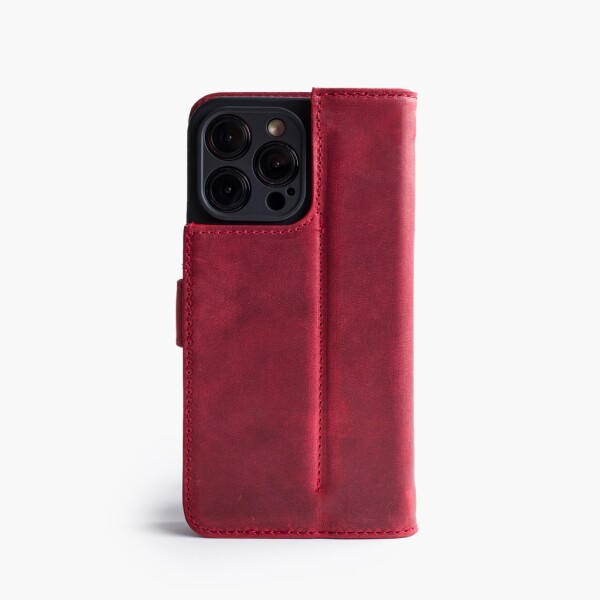 Étui portefeuille en cuir Wachikopa compatible avec l'iPhone 14 Plus
